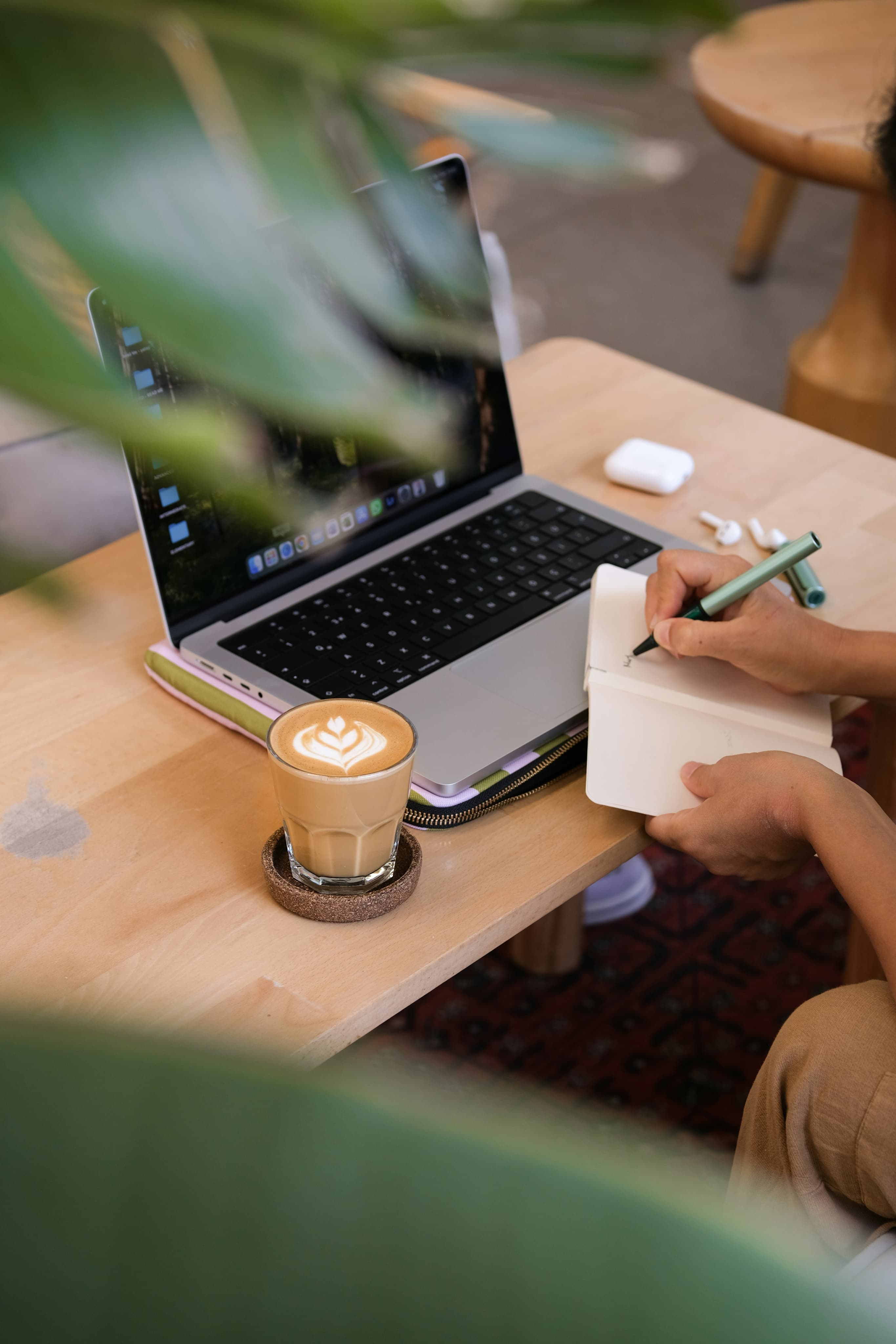 Remote worker at cafe